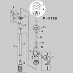 4 P425S(A)/P450S(A)用モーター （コンデンサカバー付）P0087