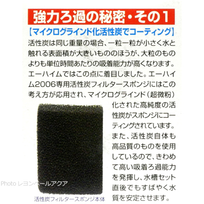 エーハイム 活性炭フィルタースポンジ 2006用2個入