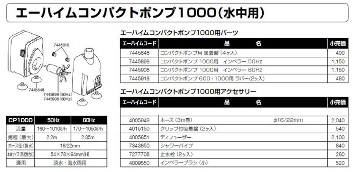 コンパクトポンプ1000 分解図