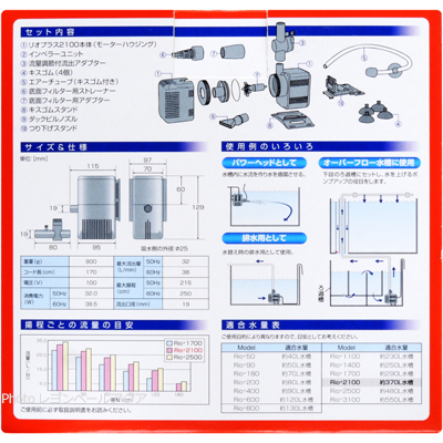 リオプラスRio+2100 パワーヘッドのセット内容と仕様