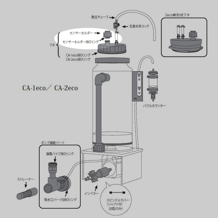 即日発送対応 H&S　カルシウムリアクター　CA-2 ポンプは選択OK!! 内部式 eco 魚用品/水草