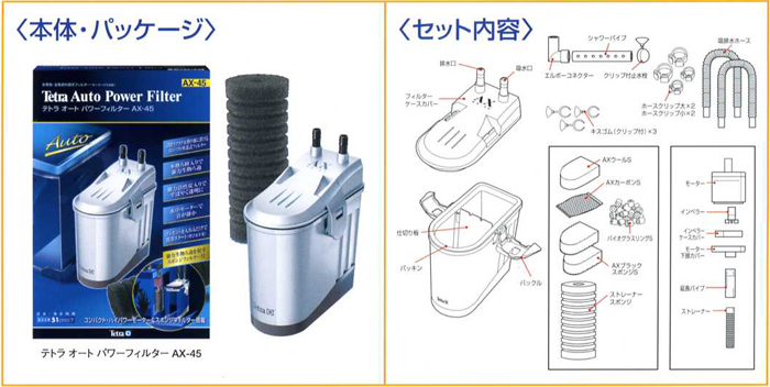 テトラ オートパワーフィルター AX-45【レヨンベールアクア】